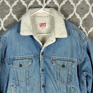 Levi's Blue Denim Sherpa Jacket